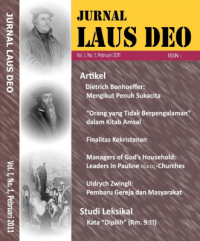 Sampul Jurnal Laus Deo